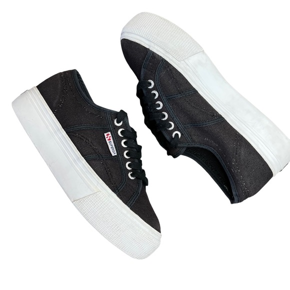 Superga Shoes - Superga 2790 Black Platform Sneakers Women's Size 7.5